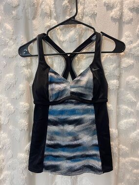 Early 2000s Nike blue & black sports top